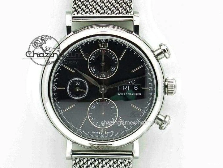 MIROTIME 0224 SportInspired Portofino IW458101 RG MK 1:1 Best Edition Gray Dial On Brown Leather Strap MIYOTA 7165